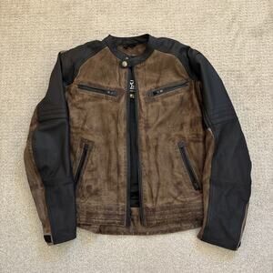 Speed And Strength Jacket Mens Sz XL Brown Motorcycle Vault Armor Systems